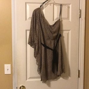 Tan one sleeve dress